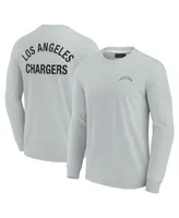 Men's and Women's Fanatics Signature Gray Los Angeles Chargers Super Soft Long Sleeve T-shirt