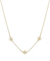 Audrey by Aurate Diamond Flower Station 18" Collar Necklace (1/6 ct. t.w.) in Gold Vermeil, Created for Macy's