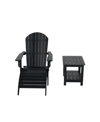 Piece Outdoor Adirondack Chair with Ottoman and Side Table Set