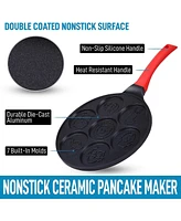 Zulay Kitchen Pancake Pan - 7 Animal Face Designs and Two Bonus Spatulas
