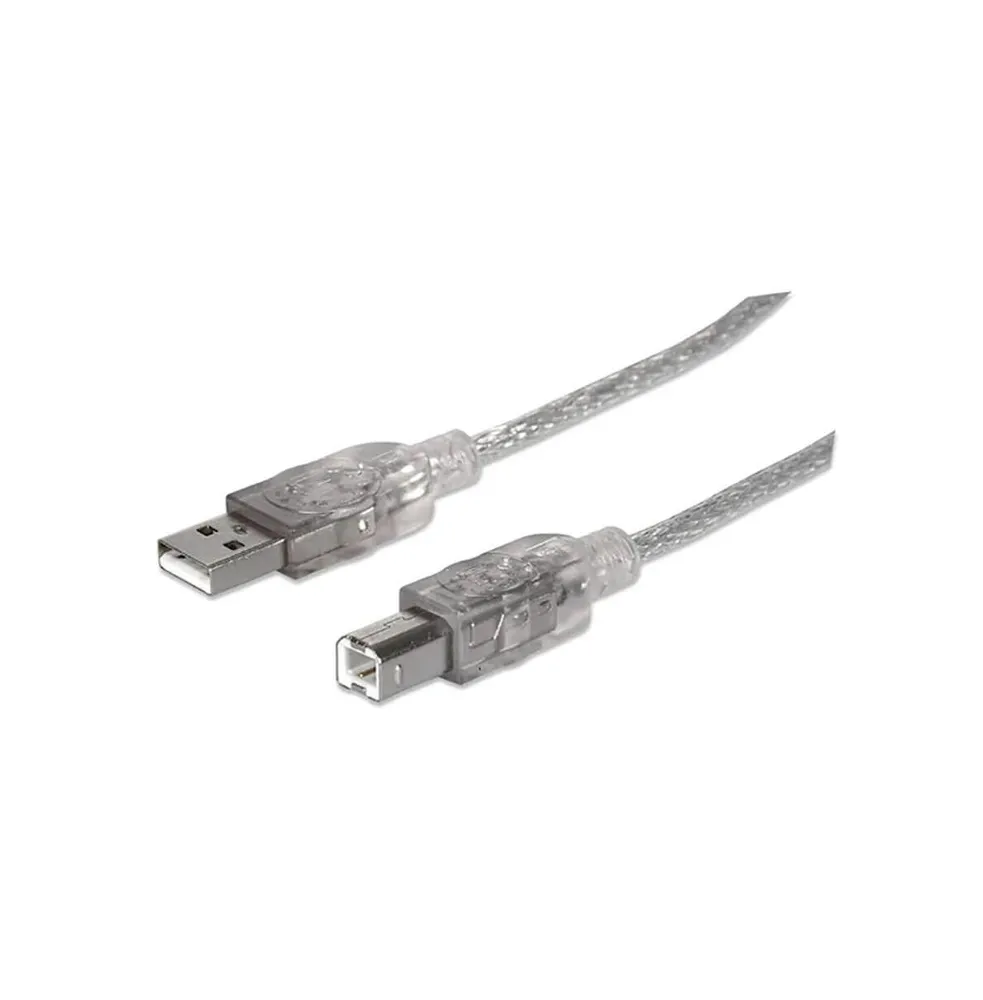 Manhattan 10 Ft. Hi-Speed Usb B Device Cable - Translucent Silver