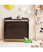 Costway Baby 3 Drawer Changing Table Diaper Station w/ Safety Belt