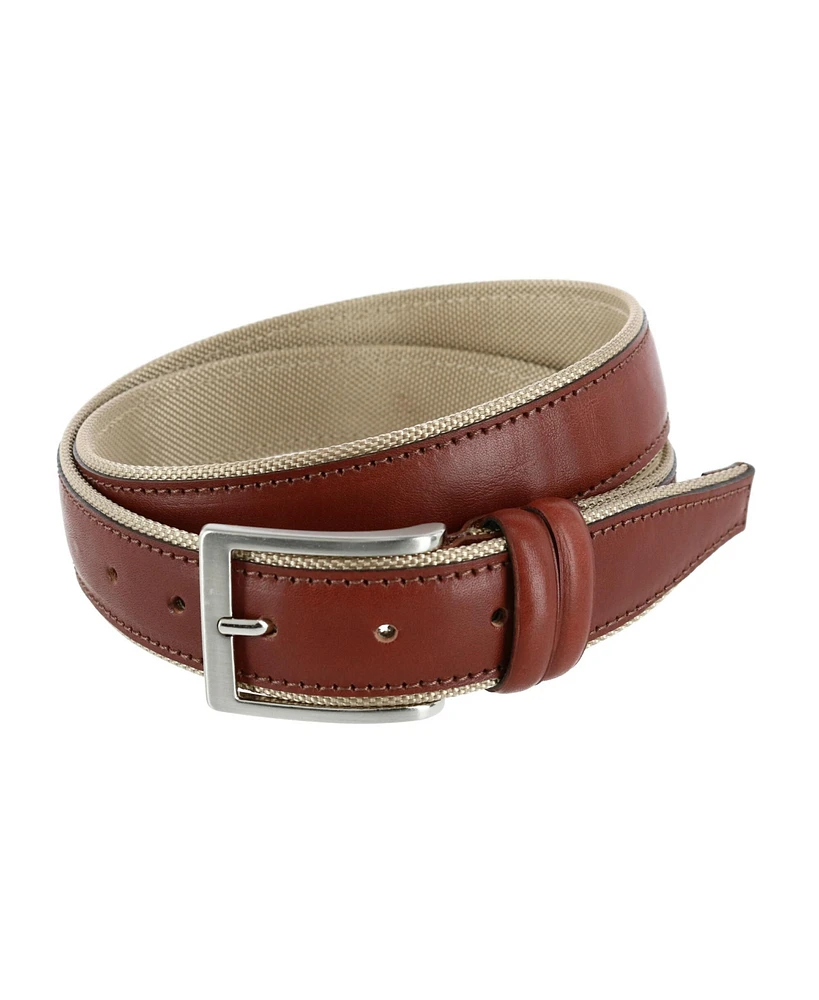 Trafalgar Men's The Back Nine 35mm Full Grain Leather with Nylon Lining Casual Golf Belt