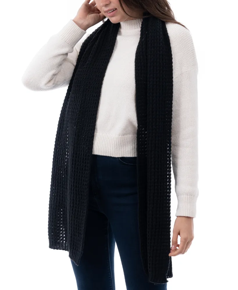 Style & Co Women's Solid Waffle-Knit Scarf, Created for Macy's