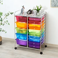 15 Drawer Rolling Storage Cart Tools Scrapbook Paper Office School Organizer