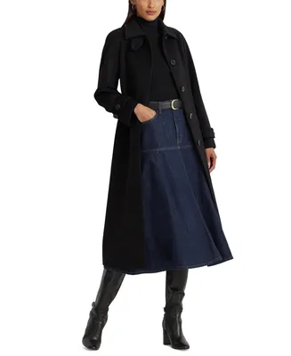 Lauren Ralph Women's Wool Blend Maxi Belted Wrap Coat
