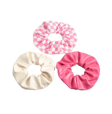 Headbands of Hope Women's Scrunchie Set - Pink Checkered