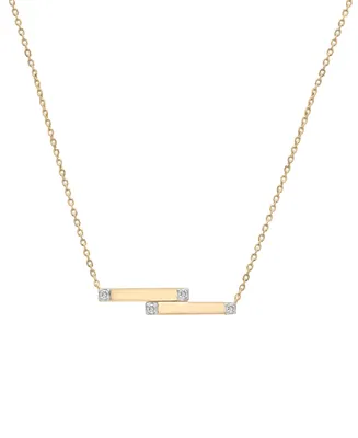 Audrey by Aurate Diamond Double Bar 18" Pendant Necklace (1/10 ct. t.w.) in Gold Vermeil, Created for Macy's