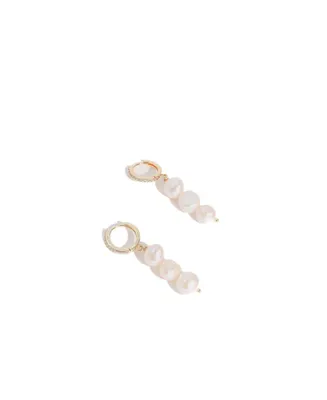 Joey Baby 18K Gold Plated Brass with Freshwater Pearl - Maja Earrings For Women