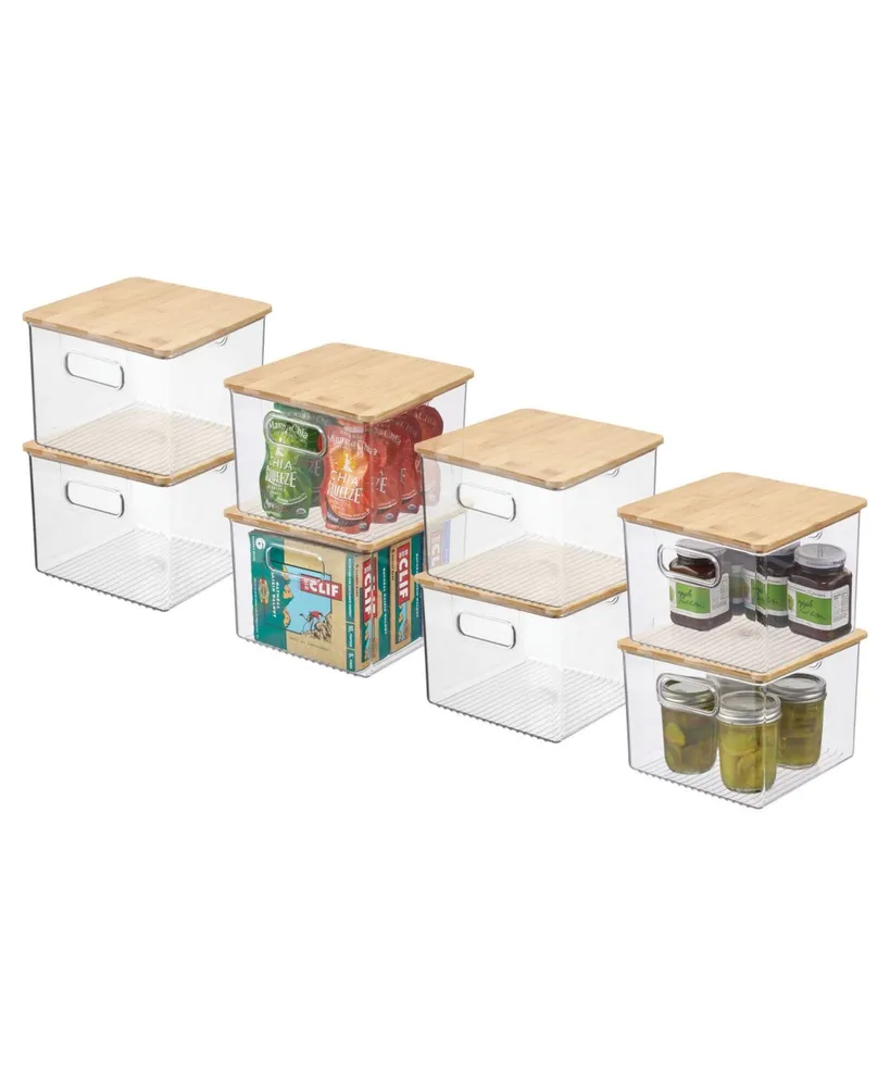 mDesign Plastic Kitchen Food Storage Bin with Lid, XSmall - 8 Pack