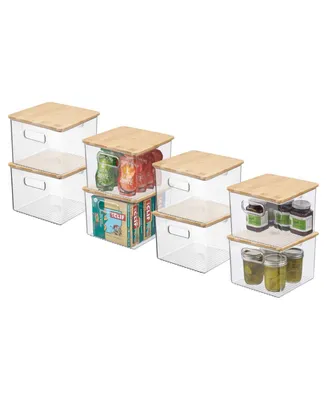 mDesign Plastic Kitchen Food Storage Bin with Lid, XSmall - 8 Pack