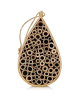 Honey Keeper Mason Bee House, Natural Bamboo Teardrop Bee Hive