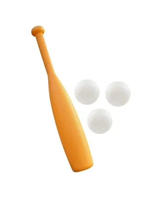 Toddler Baseball Set for Beginners: (1) Plastic, Toddler Baseball Bat & (3) Oversized, Plastic Baseballs | Great for Soft Toss Kids Baseball Practice,