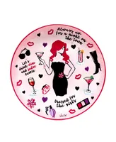 Certified International Lolita Divas on the Loose 4 Piece Dessert Plate