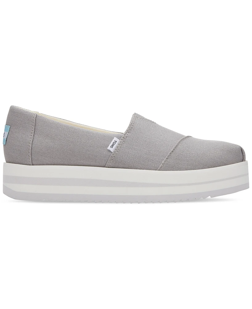 Toms Women's Alpargata Canvas Slip On Platform Flats