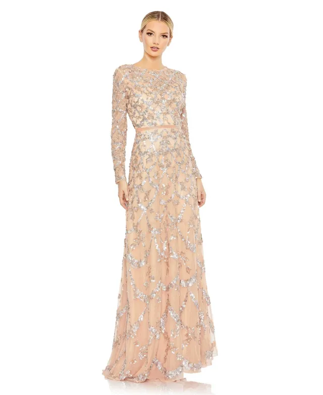 macy's long sleeve sequin dress Siena Women's Sequined Long-Sleeve Mesh Dress