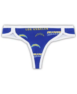 Women's Concepts Sport Powder Blue, White Los Angeles Chargers Breakthrough Knit Thong