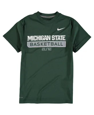 Big Boys Nike Green Michigan State Spartans Basketball Legend Practice Elite Performance T-shirt