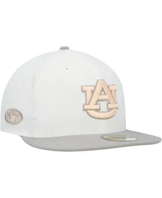 Men's New Era White, Gray Auburn Tigers Neutral Apricot 59FIFTY Fitted Hat