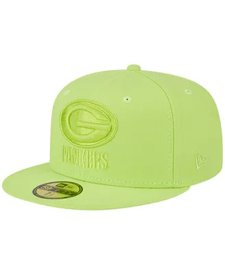 Men's New Era Neon Green Bay Packers Color Pack Brights 59FIFTY Fitted Hat