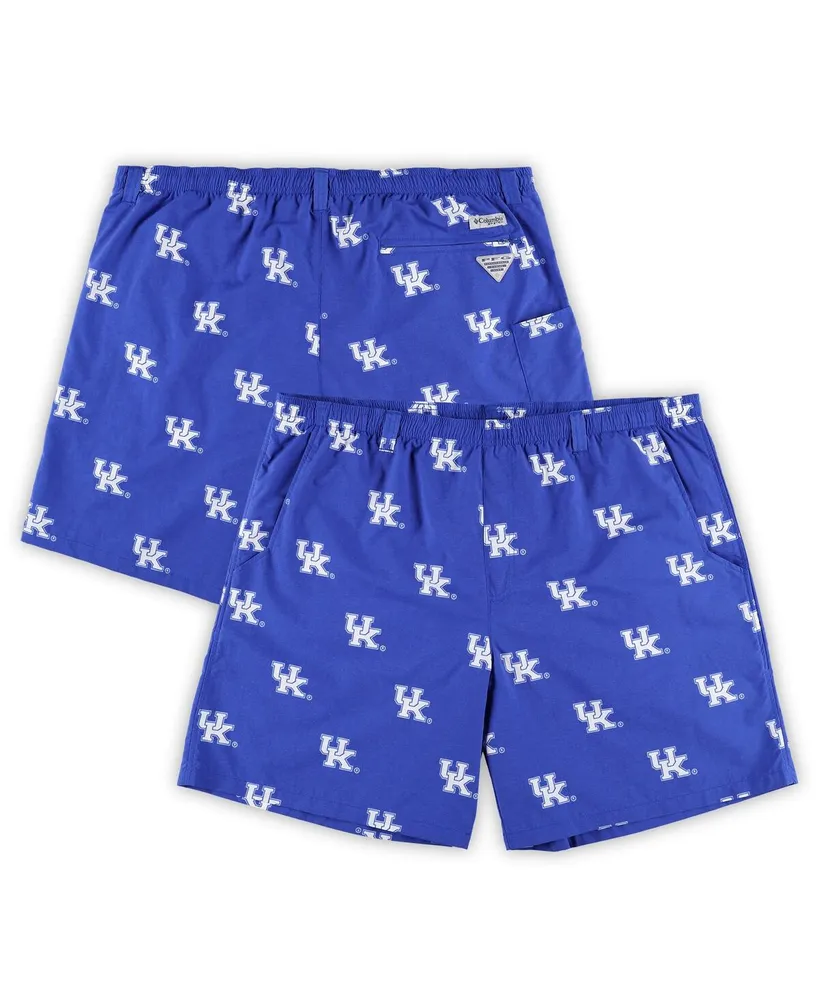 Men's Columbia Royal Kentucky Wildcats Big and Tall Backcast Ii Allover Print Logo Omni-Shade Shorts