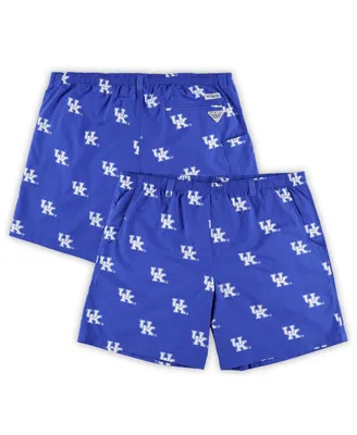 Men's Columbia Royal Kentucky Wildcats Big and Tall Backcast Ii Allover Print Logo Omni-Shade Shorts