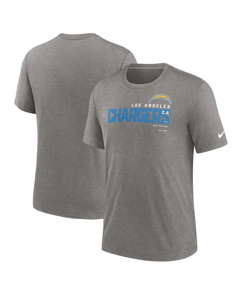 Men's Nike Heather Charcoal Los Angeles Chargers Team Tri-Blend T-shirt