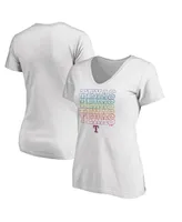 Women's Fanatics White Texas Rangers City Pride V-Neck T-shirt