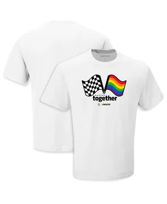Men's and Women's Checkered Flag Sports White Nascar Better Together T-shirt