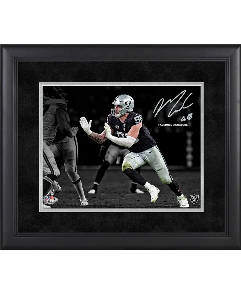 Maxx Crosby Las Vegas Raiders Facsimile Signature Framed 11'' x 14'' Spotlight Photograph