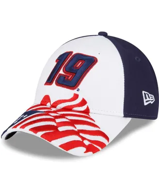 Men's New Era White, Blue Martin Truex Jr 9FORTY Americana Snapback Adjustable Hat