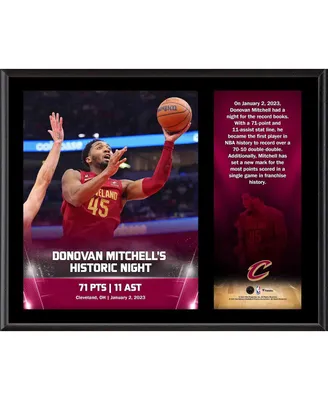 Donovan Mitchell Cleveland Cavaliers 12" x 15" 2022 71-Point 11-Assist Double-Double Sublimated Plaque