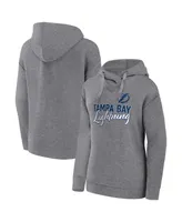 Women's Fanatics Heather Gray Tampa Bay Lightning Script Favorite Pullover Hoodie