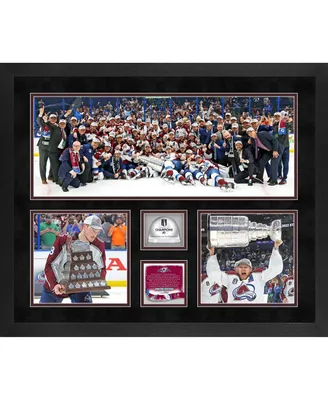Colorado Avalanche 2022 Stanley Cup Champions Framed 20'' x 24'' 3-Photograph Collage with Game-Used Ice from the 2022 Stanley Cup Final