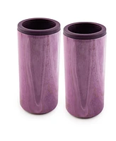 Cambridge Insulated Garnet Pink Geode Slim Can Coolers, 2 Pack