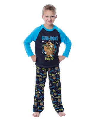 Scooby-Doo Boys' Scooby Shaggy Ruh-Roh! Kids Raglan Sleep Pajama Set