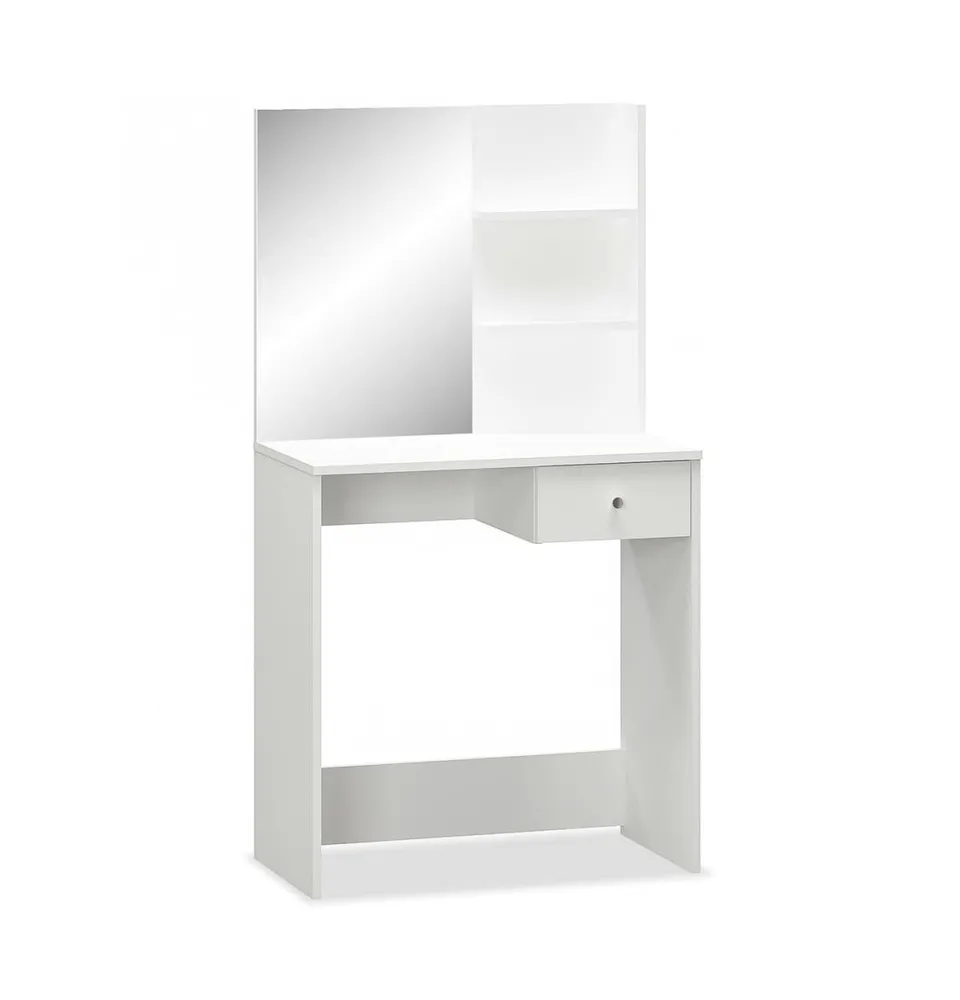 vidaXL Dressing Table Engineered Wood 29.5"x15.7"x55.5" White