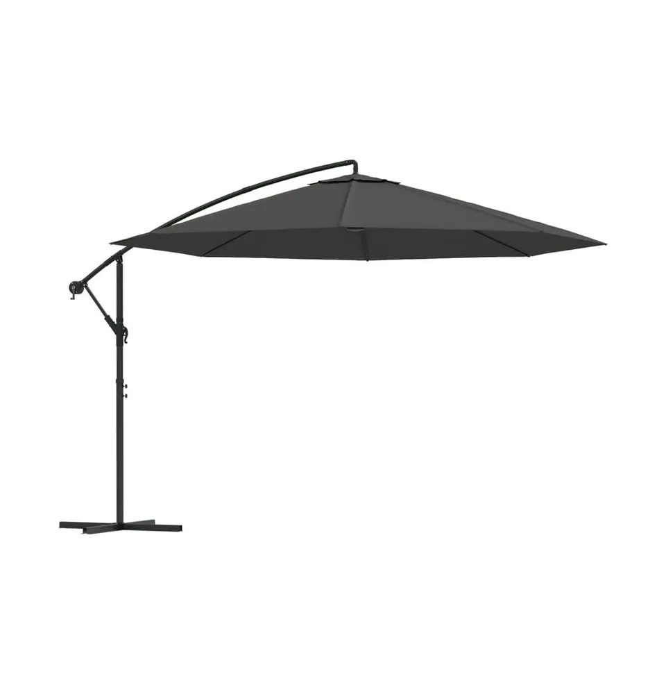 vidaXL Cantilever Umbrella with Aluminum Pole 137.8" Anthracite