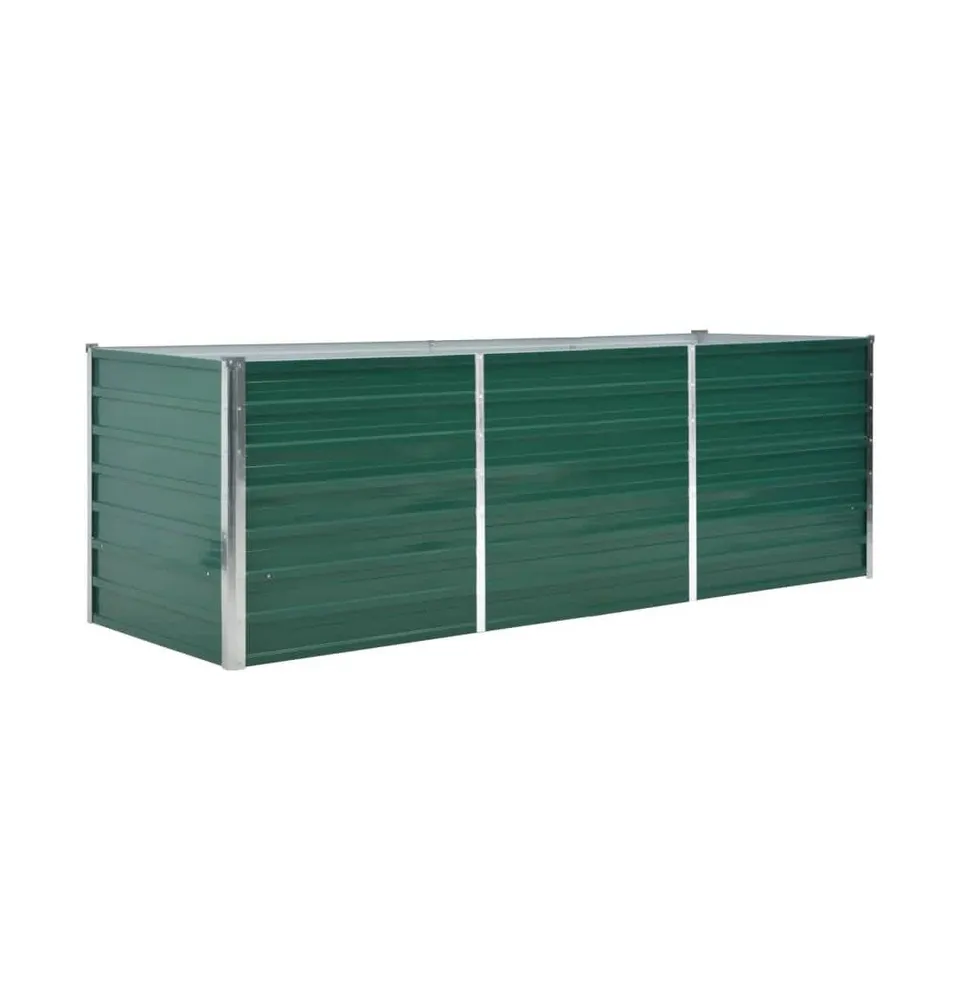 Garden Raised Bed Galvanized Steel 94.5"x31.5"x31.3" Green