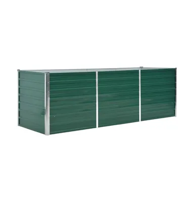 Garden Raised Bed Galvanized Steel 94.5"x31.5"x31.3" Green