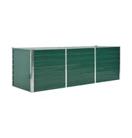 Garden Raised Bed Galvanized Steel 94.5"x31.5"x31.3" Green