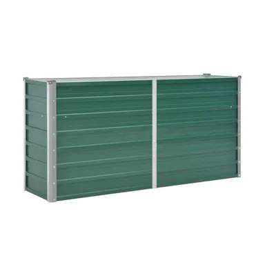 vidaXL Garden Raised Bed Galvanized Steel 63"x15.7"x31.3