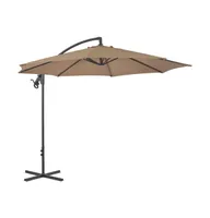 vidaXL Cantilever Umbrella with Steel Pole 118.1" Taupe