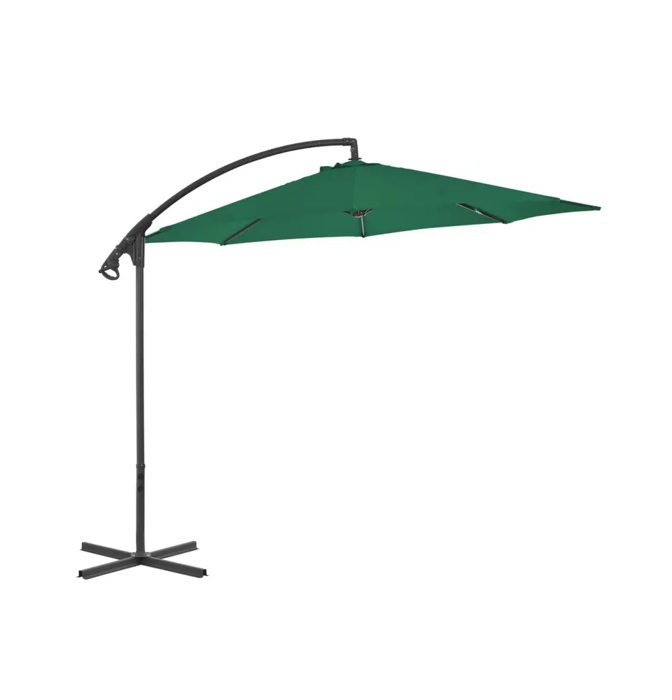 vidaXL Cantilever Umbrella with Steel Pole 118.1" Green