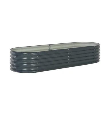 vidaXL Garden Raised Bed 94.5"x31.5"x17.3" Galvanized Steel Gray