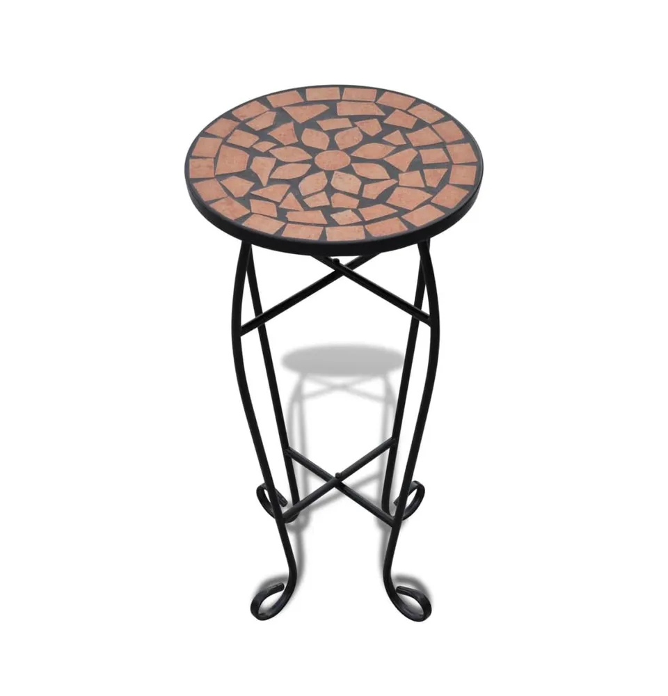 vidaXL Mosaic Side Table Plant Table Terracotta