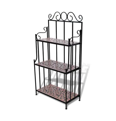 vidaXL Plant Stand Display Terracotta Color Mosaic Pattern