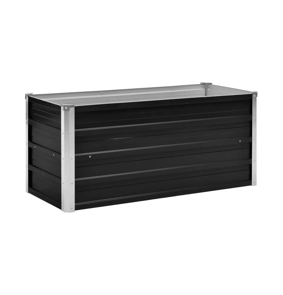 vidaXL Garden Raised Bed Anthracite 39.4"x15.7"x17.7" Galvanized Steel