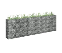 vidaXL Gabion Raised Bed Galvanized Steel 106.3"x11.8"x35.4"