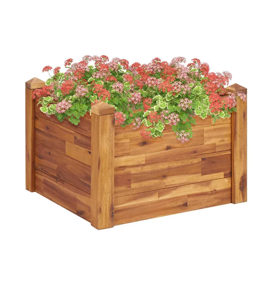 vidaXL Garden Raised Bed 23.6"x23.6"x17.3" Solid Acacia Wood